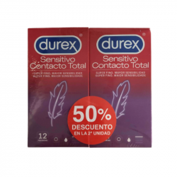 DUREX SENSITIVO CONTACTO TOTAL PRESERVATIVOS DUPLO 2x12U