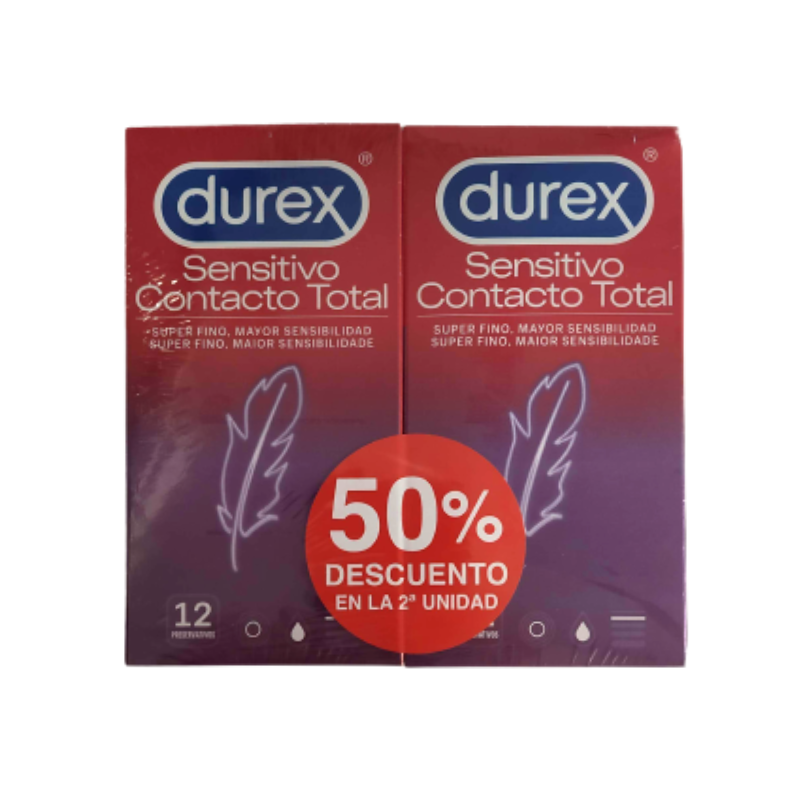 DUREX SENSITIVO CONTACTO TOTAL PRESERVATIVOS DUPLO 2x12U