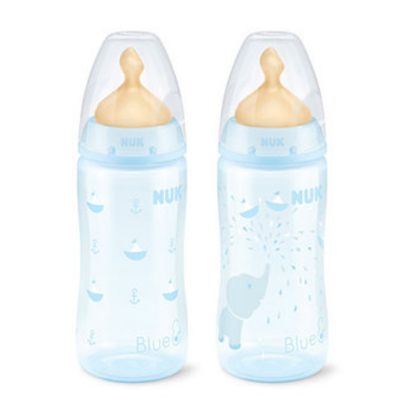 NUK BIBERON FIRST CHOICE LATEX ANATOMICA T1 FLUJO M AZUL 300ML 1U