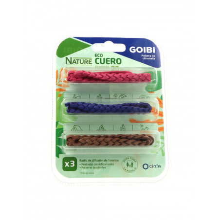 GOIBI PULSERA ECO CUERO CON CITRONELA 3U