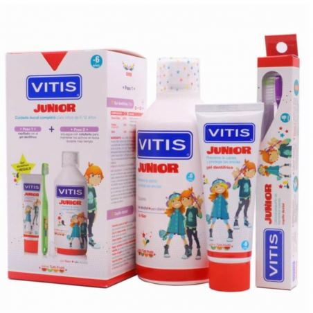 VITIS PACK JUNIOR COLUTORIO Y CEPILLO + GEL DENTIFRICO DE REGALO