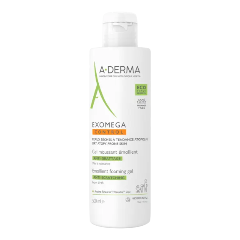 ADERMA EXOMEGA CONTROL GEL LIMPIADOR EMOLIENTE PIELES ATOPICAS 500ML