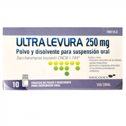 ULTRA LEVURA 250 MG POLVO Y DISOLVENTE PARA SUSPENSION ORAL
