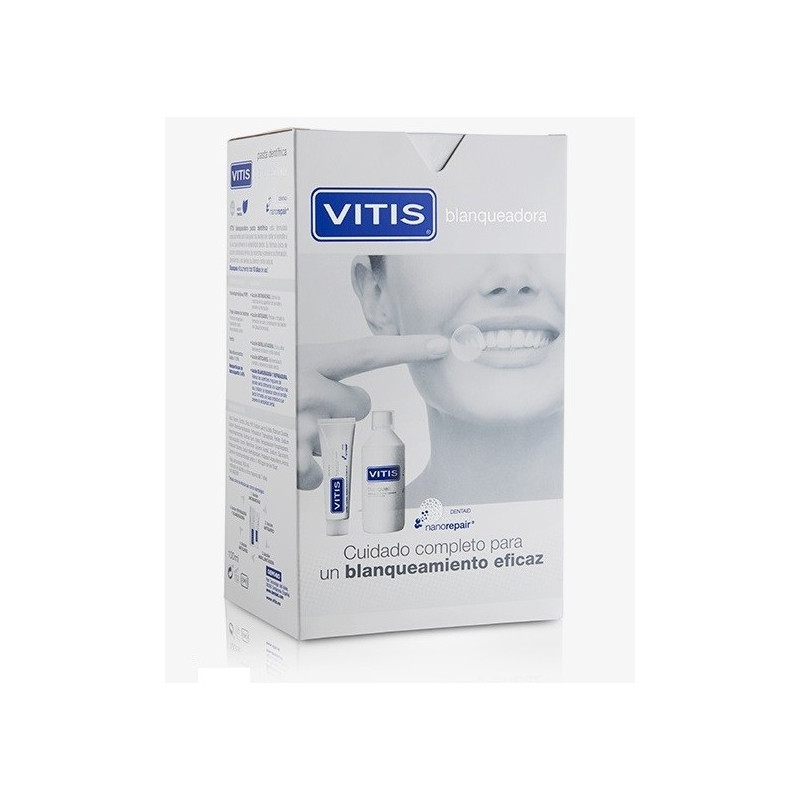 PACK VITIS BLANQUEADOR COLUTORIO 500ML + PASTA DENTAL 100ML